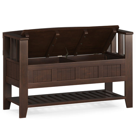 Acadian - Entryway Storage Bench With Shelf - Brown - view 3