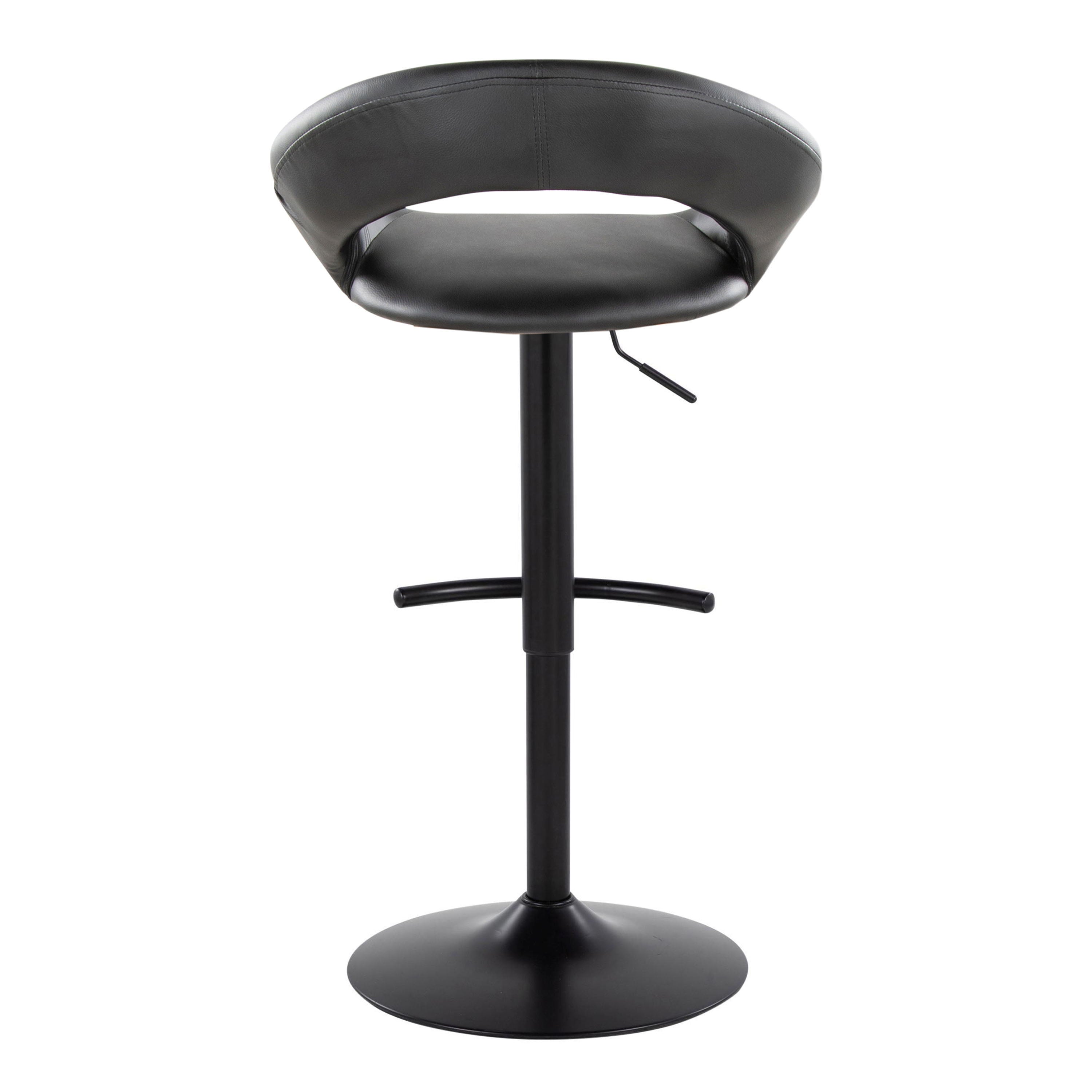 Posh - Contemporary Adjustable Barstool With Swivel & Rounded T Footrest (Set of 2)