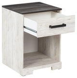 Shawburn - Whitewash / Charcoal Gray - One Drawer Night Stand by Signature Design by Ashley® | Bel Furniture