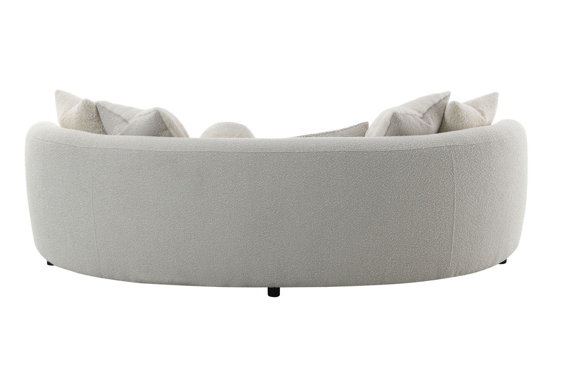 Iniko - Boucle Sofa With Toss Pillows - Beige