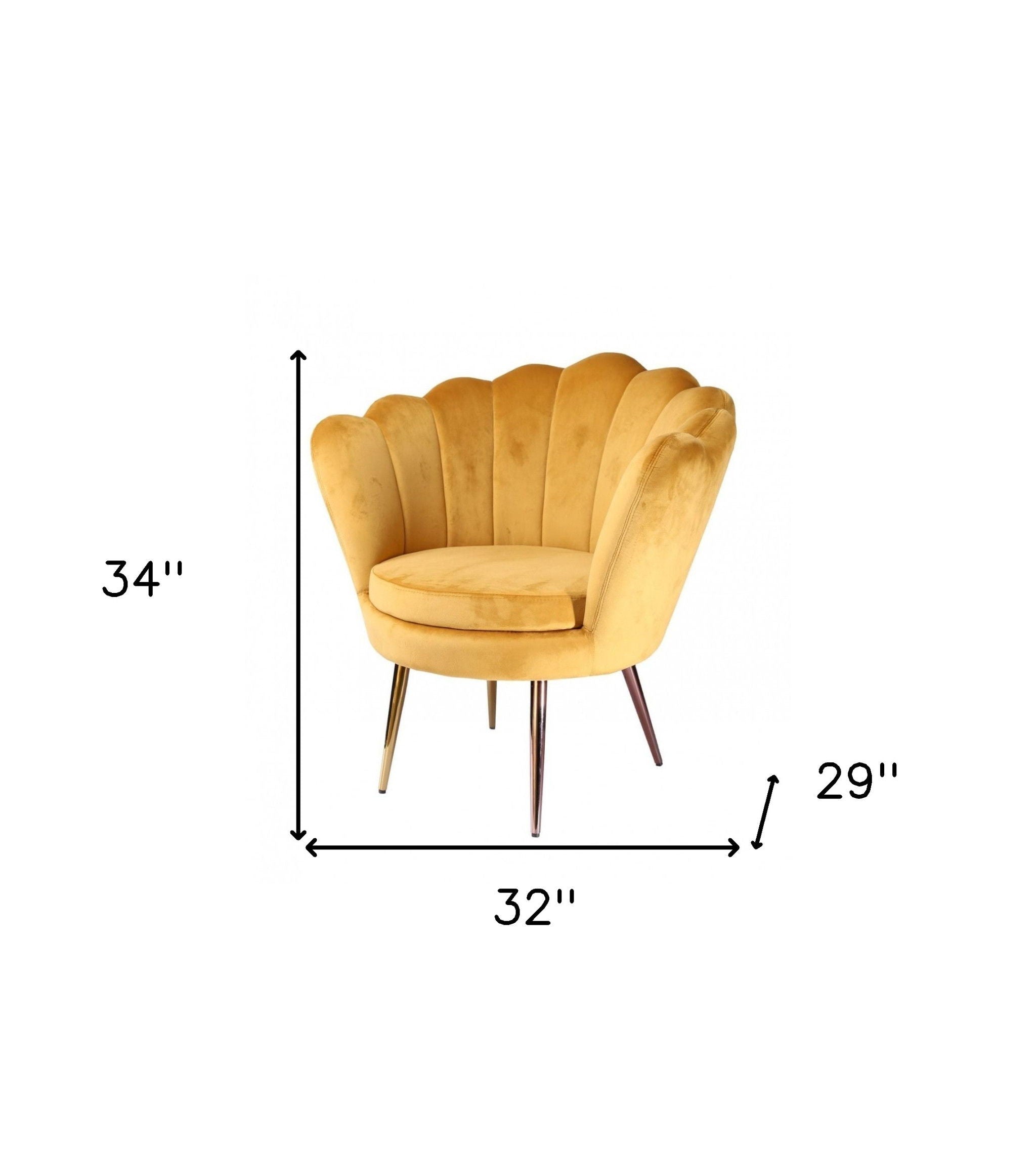 Modern Seashell Accent Chair - Golden