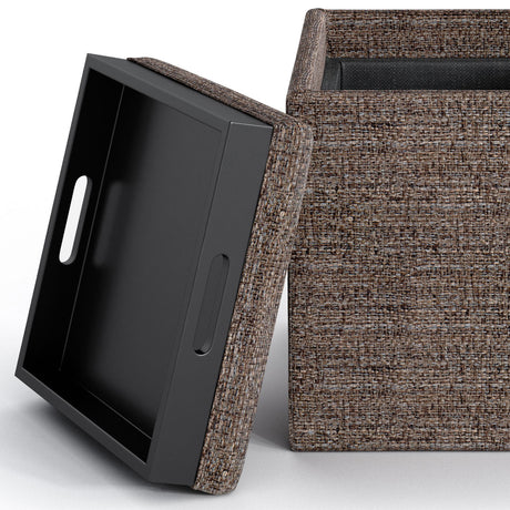 Rockwood - Upholstered Cube Storage Ottoman With Tray - view 39