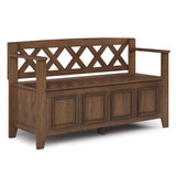 Amherst - Entryway Storage Bench - Rustic Natural Aged Brown by Simpli-Home | Bel Furniture