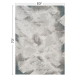Geometrix - 5'3" X 7'3" Area Rug With Geometric 3D Effect - Ivory / Gray