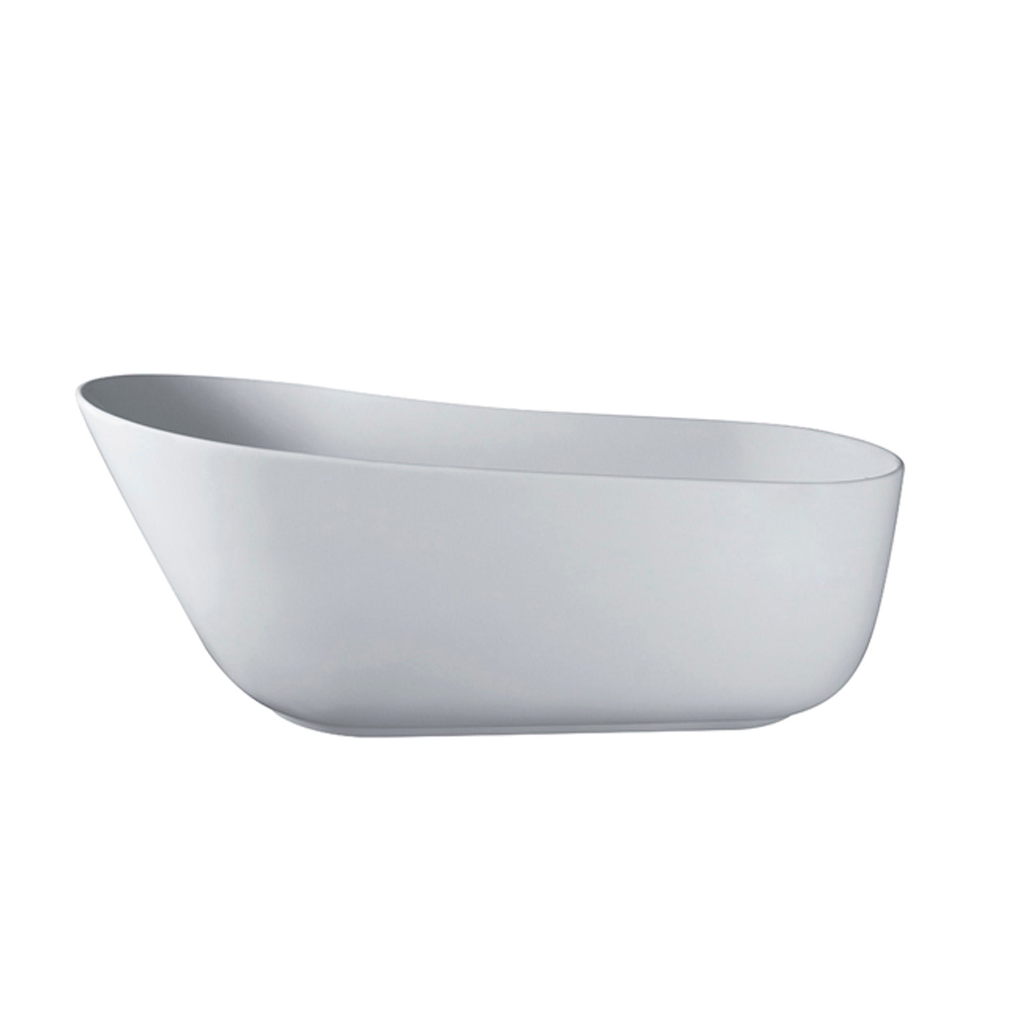 Solid Surface Stone Resin Oval Shape Soaking Bathtub With Overflow For The Bathroom - Matte White