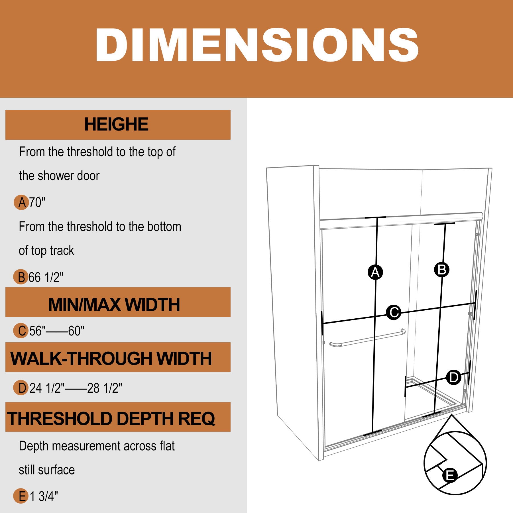 Traditional Sliding Shower Door With Clear Glass - Matte Black