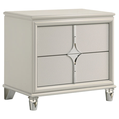 Olivia - 2-Drawer Nightstand Bedside Table - Pearl White by Coaster Fine Furniture | Bel Furniture