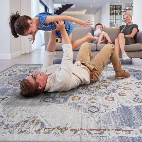 Payas - 8' X 10' Medallion Area Rug - Cream / Gold - view 4