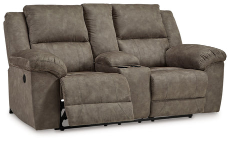 Laresview - Fossil - Dbl Reclining Loveseat with Console by Signature Design by Ashley® | Bel Furniture