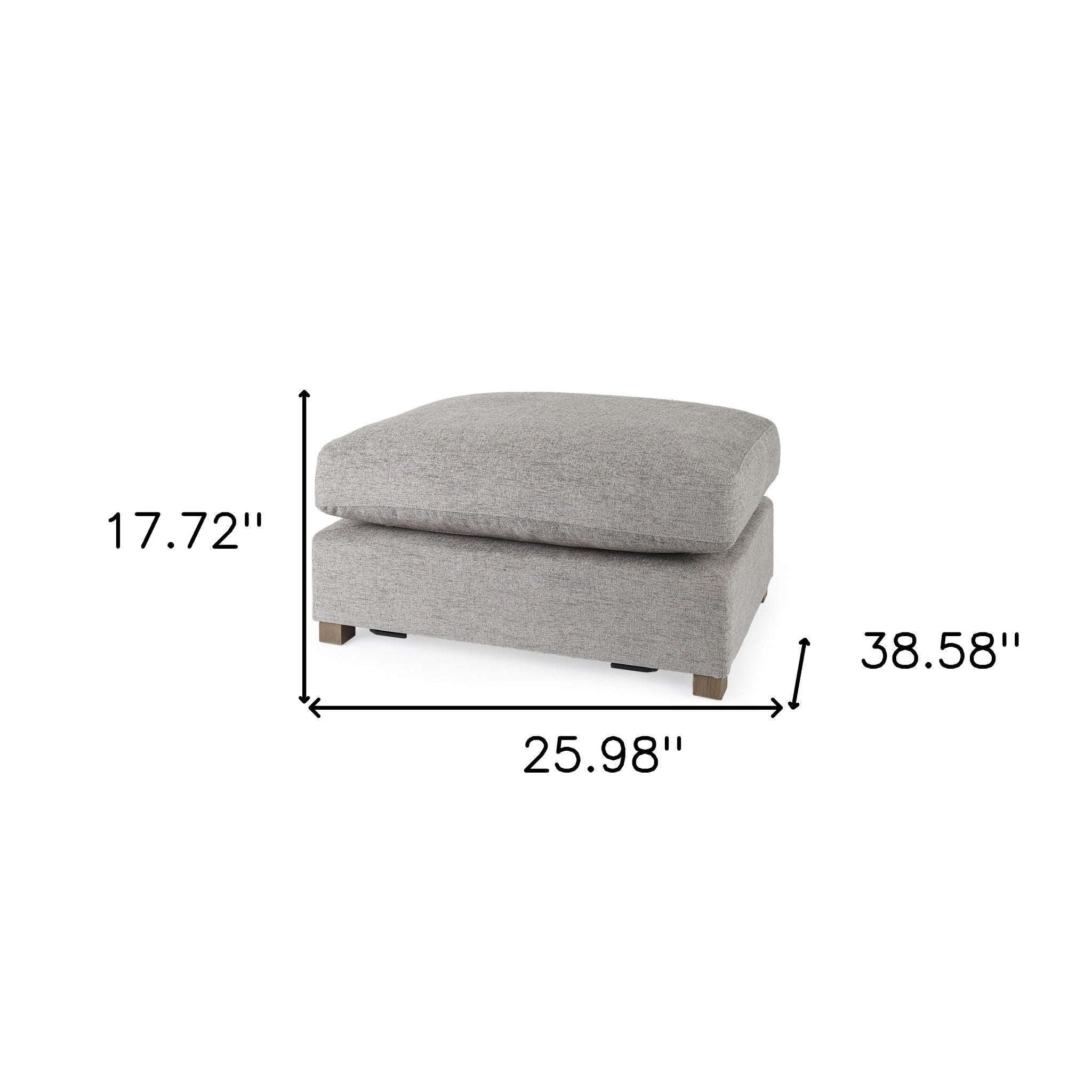 Polyester Cocktail Ottoman - Gray / Brown