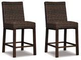 Paradise Trail - Medium Brown - Barstool (Set of 2) by Signature Design by Ashley® | Bel Furniture