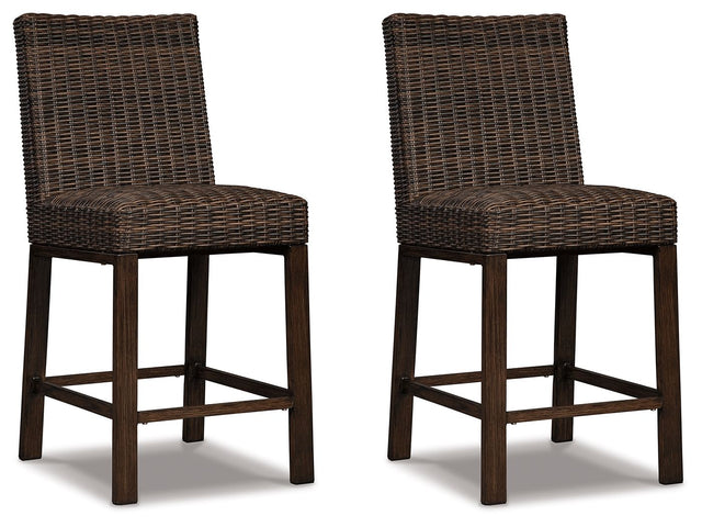 Paradise Trail - Medium Brown - Barstool (Set of 2) by Signature Design by Ashley® | Bel Furniture
