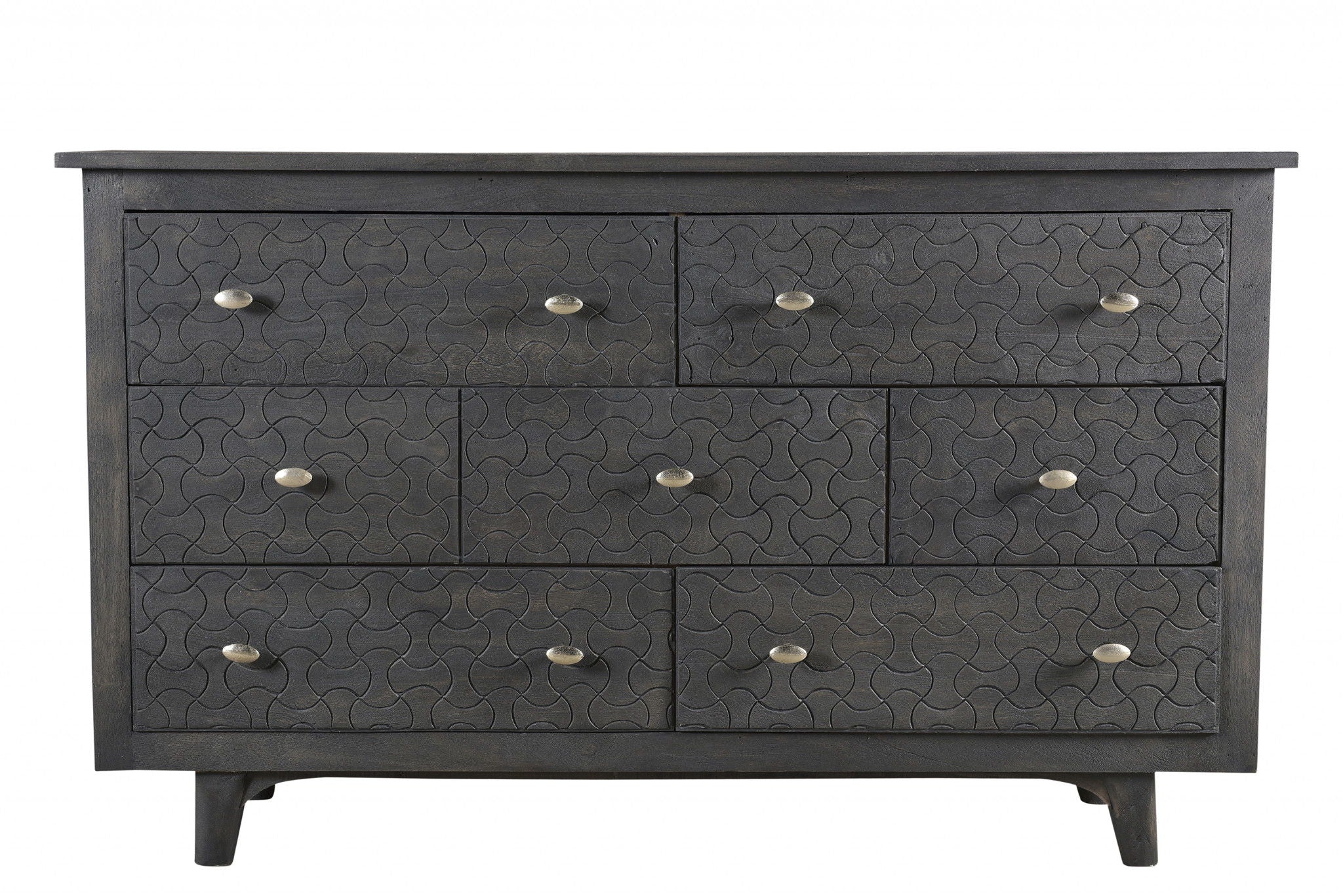 Solid Wood Seven Drawer Triple Dresser - Gray Wash