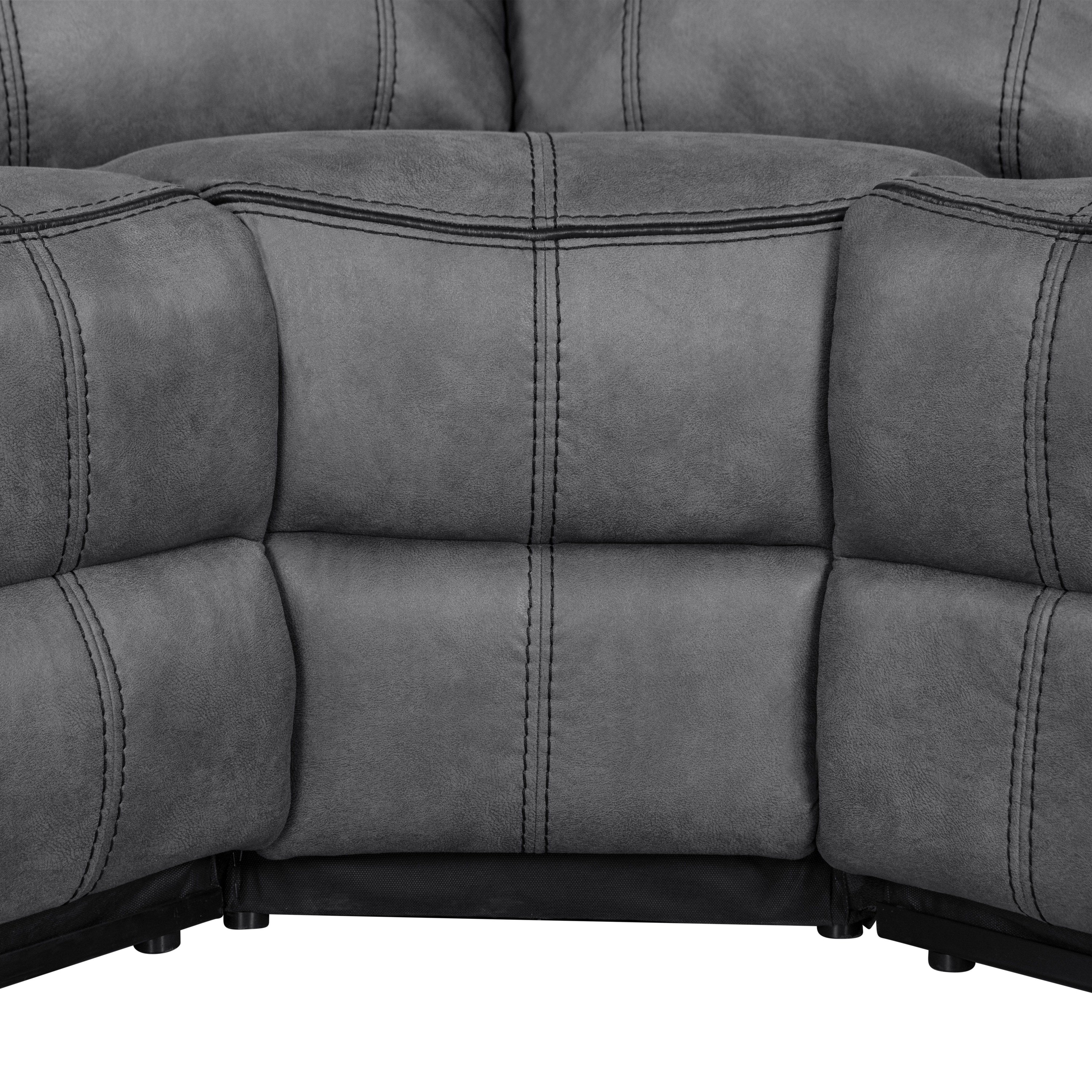 Home Theater Seating Manual Recliner With Cup Holder, Hide - Away Storage, 2 USB Ports And 2 Power Sockets For Living Room, Home Theater