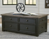 Tyler Creek - Grayish Brown / Black - Lift Top Cocktail Table by Signature Design by Ashley® | Bel Furniture