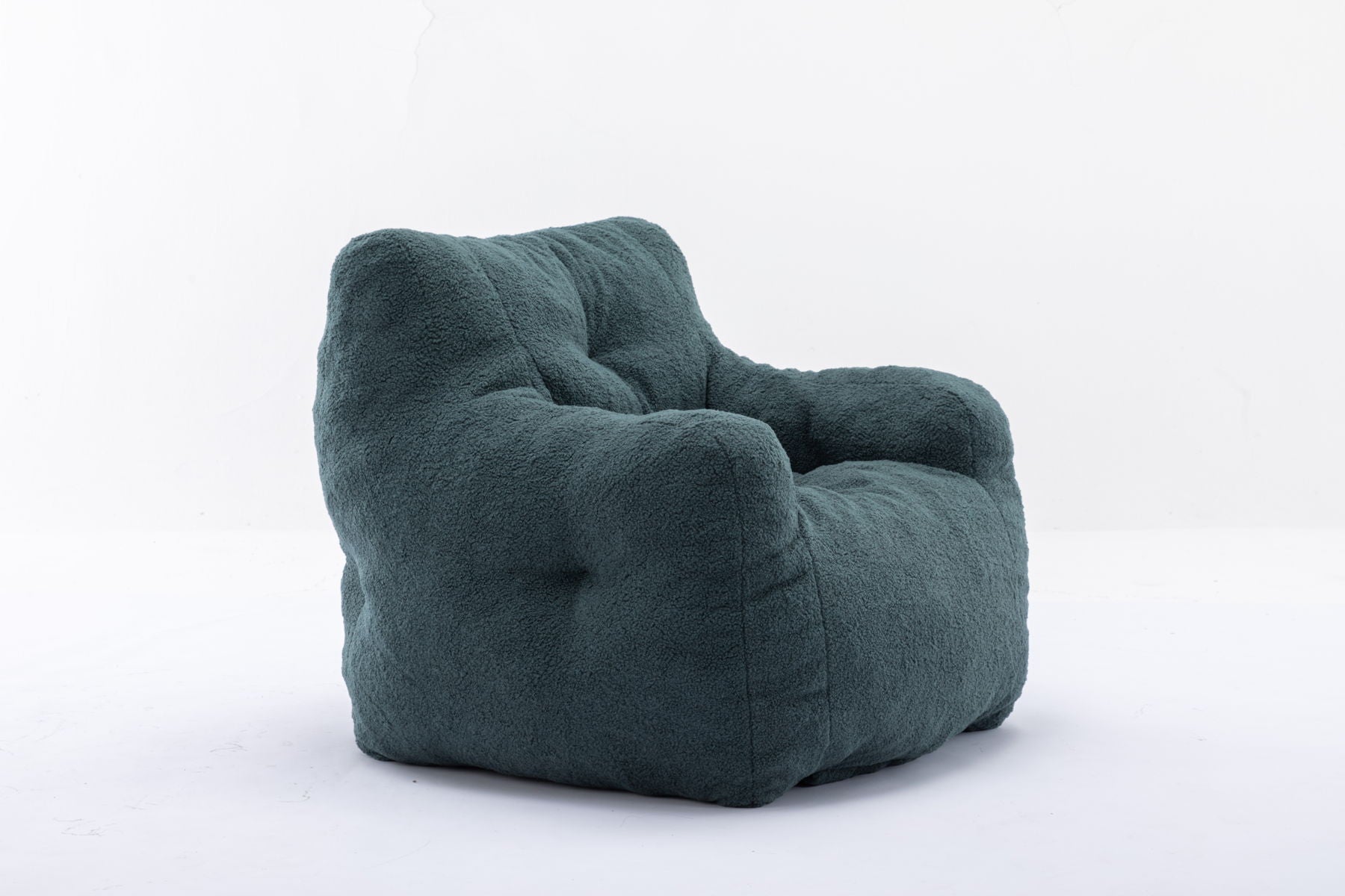 Soft Teddy Fabric Tufted Foam Bean Bag Chair With Teddy Fabric