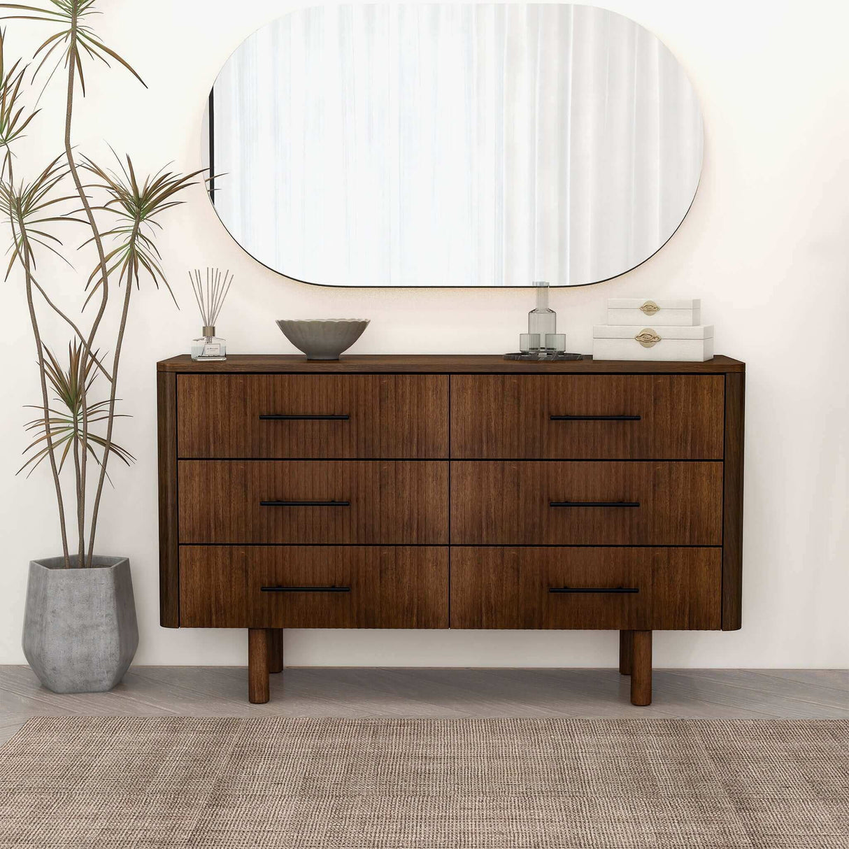 Logan - Mid-Century Modern Dresser With 6 Drawers - Brown by Ashcroft Furniture | Bel Furniture