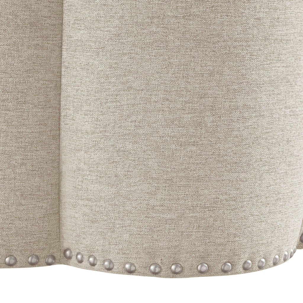 Linen Specialty Ottoman - Beige