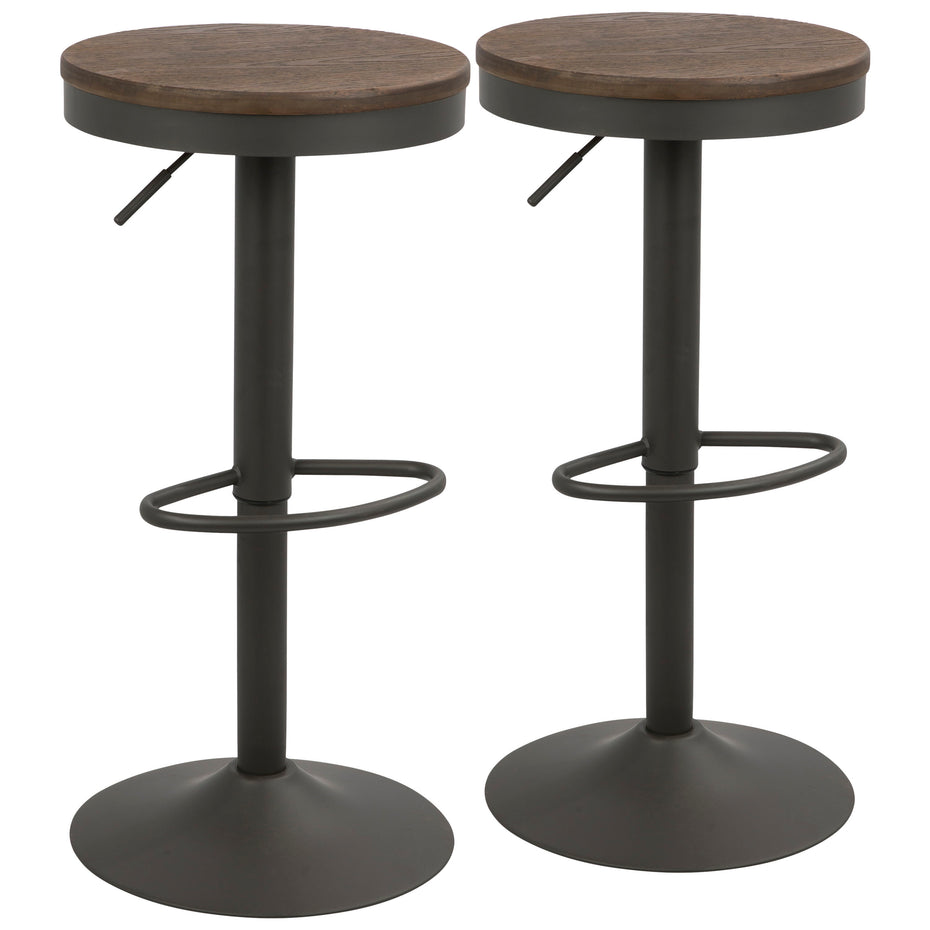 Dakota - Industrial Adjustable Barstool (Set of 2)