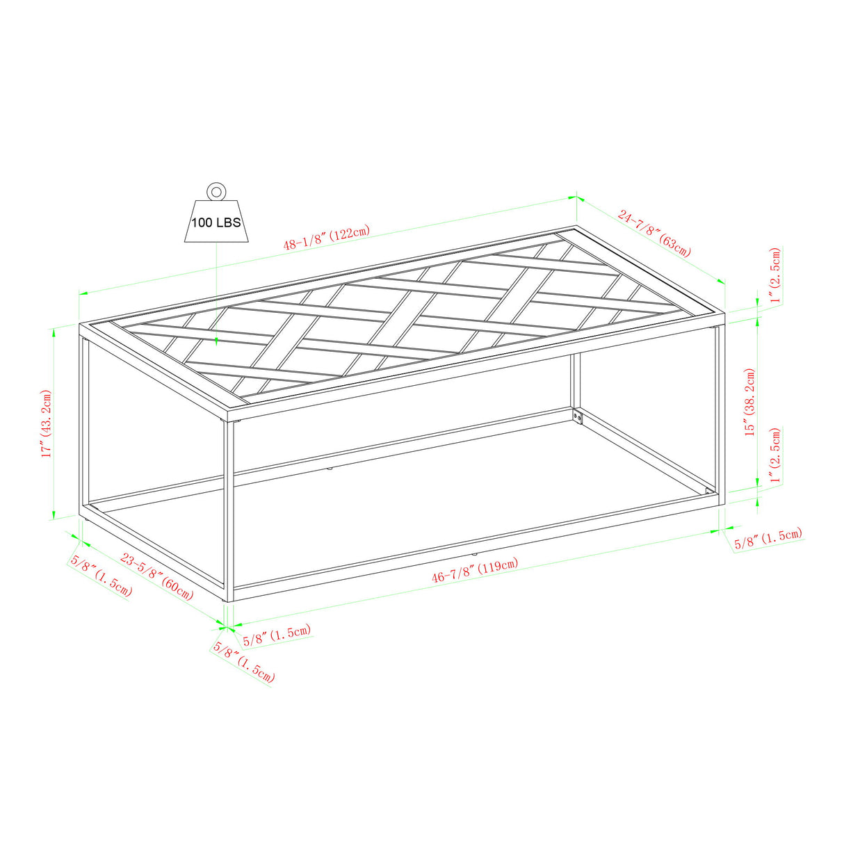 Contemporary Decorative Parquet Top Rectangle Coffee Table - Parquet Veneer by Walker Edison | Bel Furniture