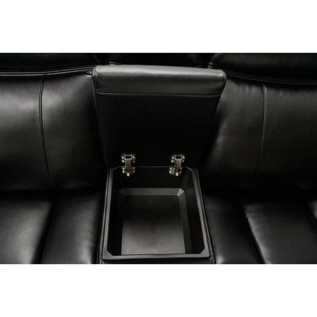 Jupiter - Leather Sectional - Black - view 3