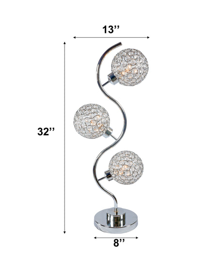 Crystal Globe - Table Lamp - Chrome by Crown Mark | Bel Furniture
