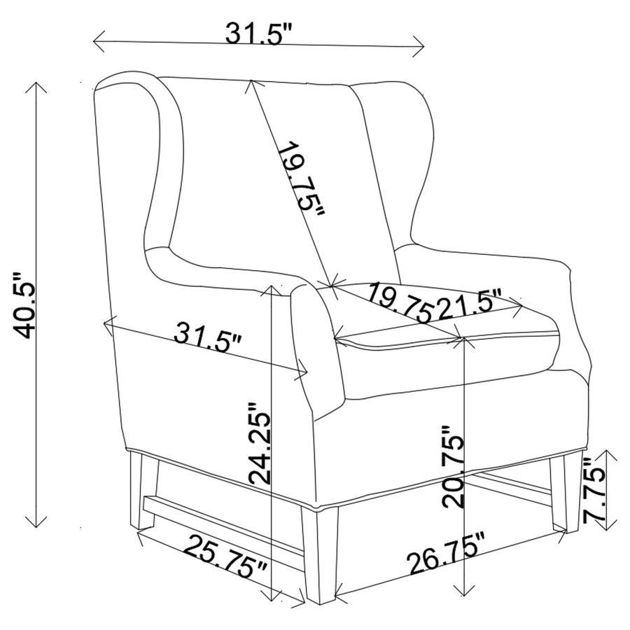 Fleur - Wing Back Accent Chair - Cream