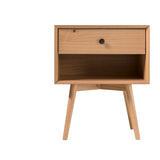 Mid-Century Modern Single Drawer Solid Wood Nightstand by Walker Edison | Bel Furniture