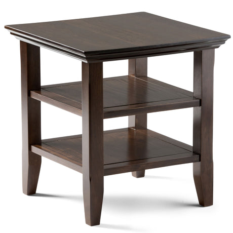 Acadian - Handcrafted End Table Dark Brown by Simpli-Home | Bel Furniture