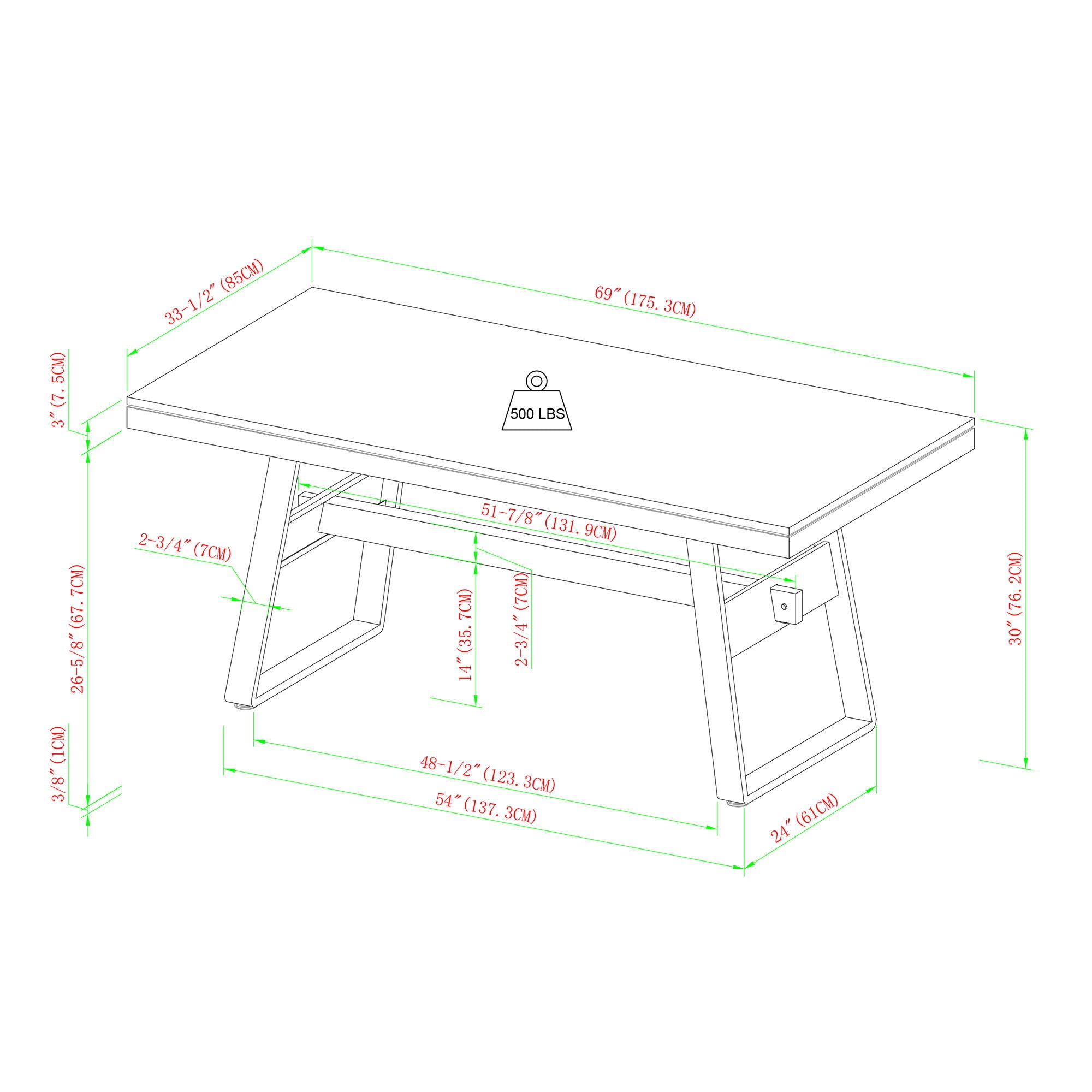 Modern Industrial Large Dining Table