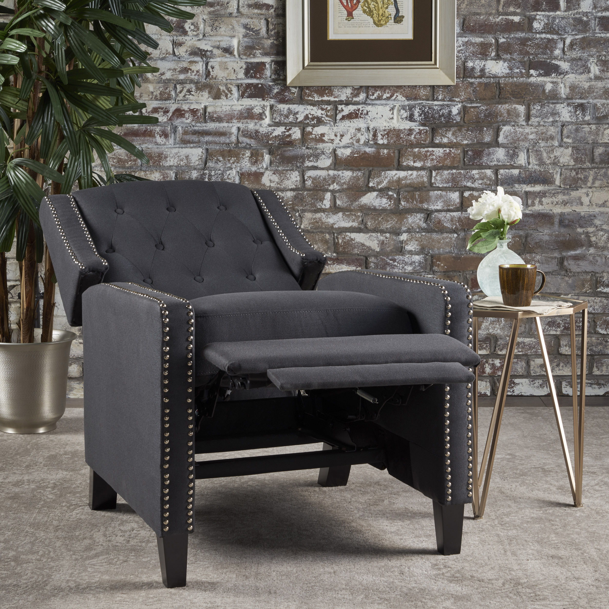 Push Back Chair Classic Fabric - Dark Gray