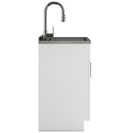Shaker - Modern Wide, Laundry Cabinet With Faucet And Stainless Steel Sink - view 8