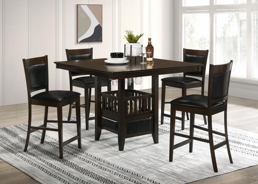 Jaden - 5 Piece Square Counter Height Dining Set - Espresso by CoasterEveryday | Bel Furniture