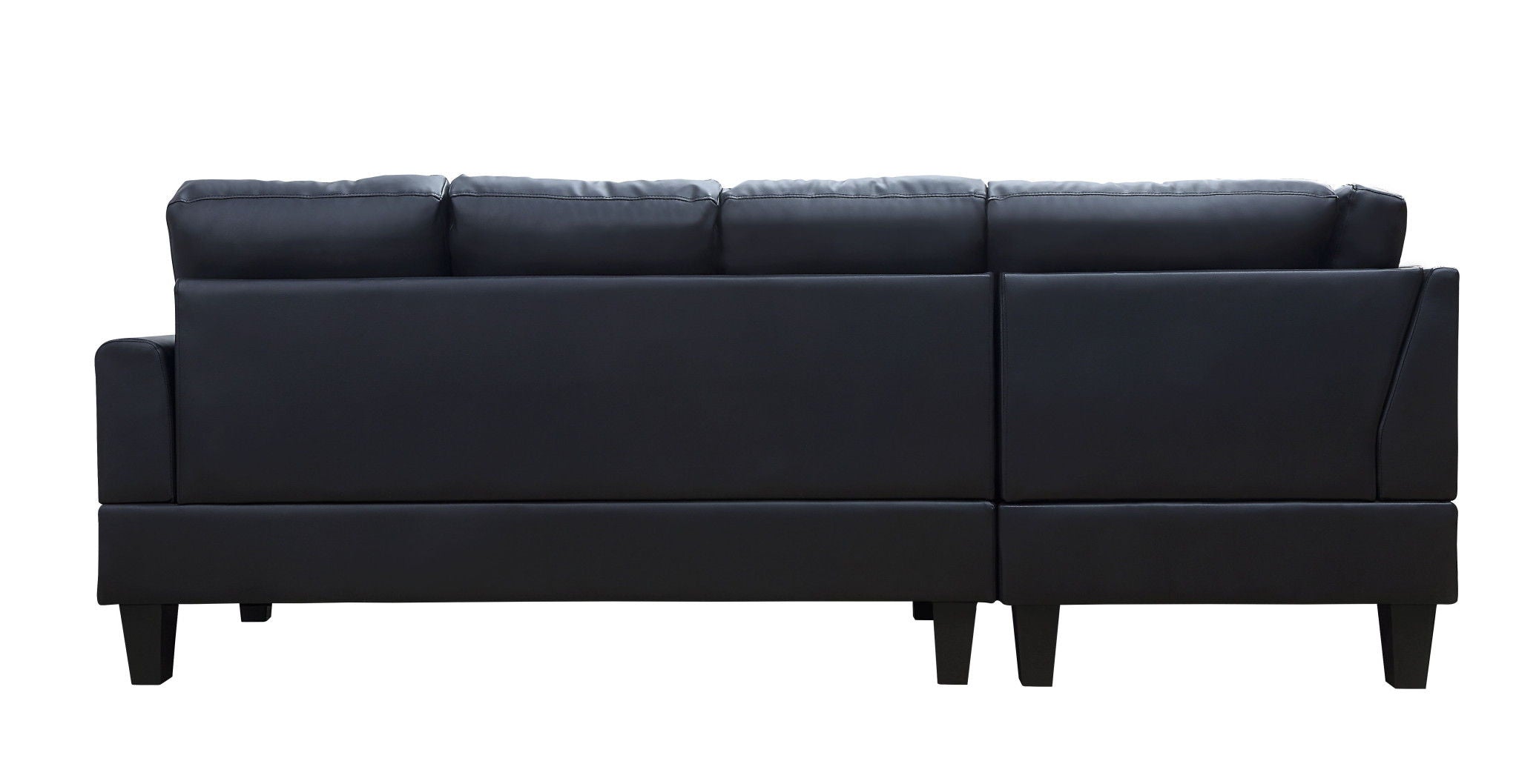 Polyurethane L Shaped Two Piece Corner Sectional - Black