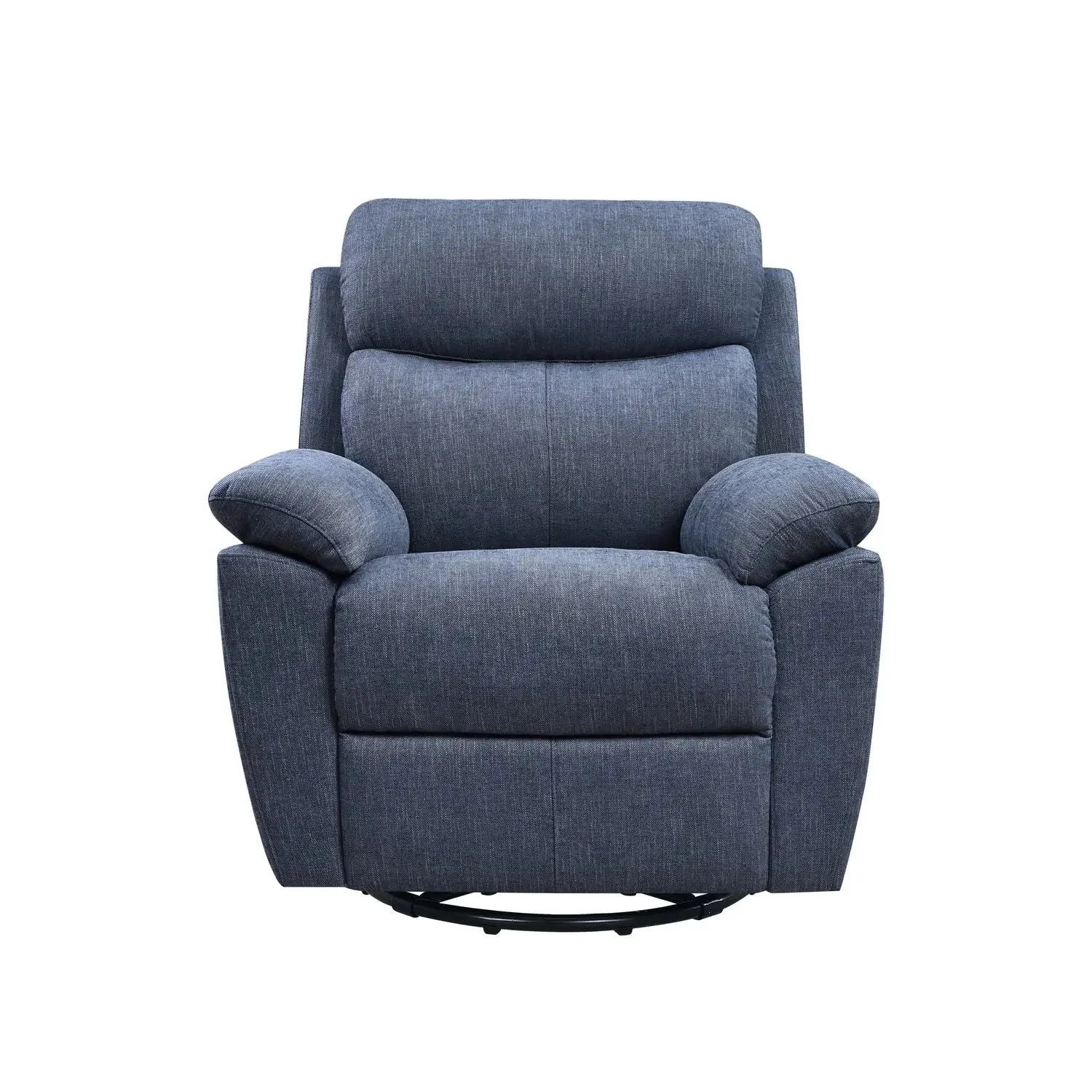 Fabric Power Recliner With USB - Blue