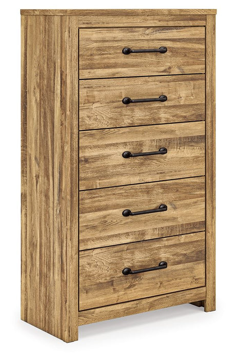 Maystonna Five Drawer Chest Brown