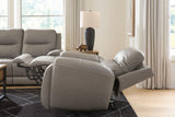 Real Moments - Power Reclining Loveseat With Audio Seating - Ash
