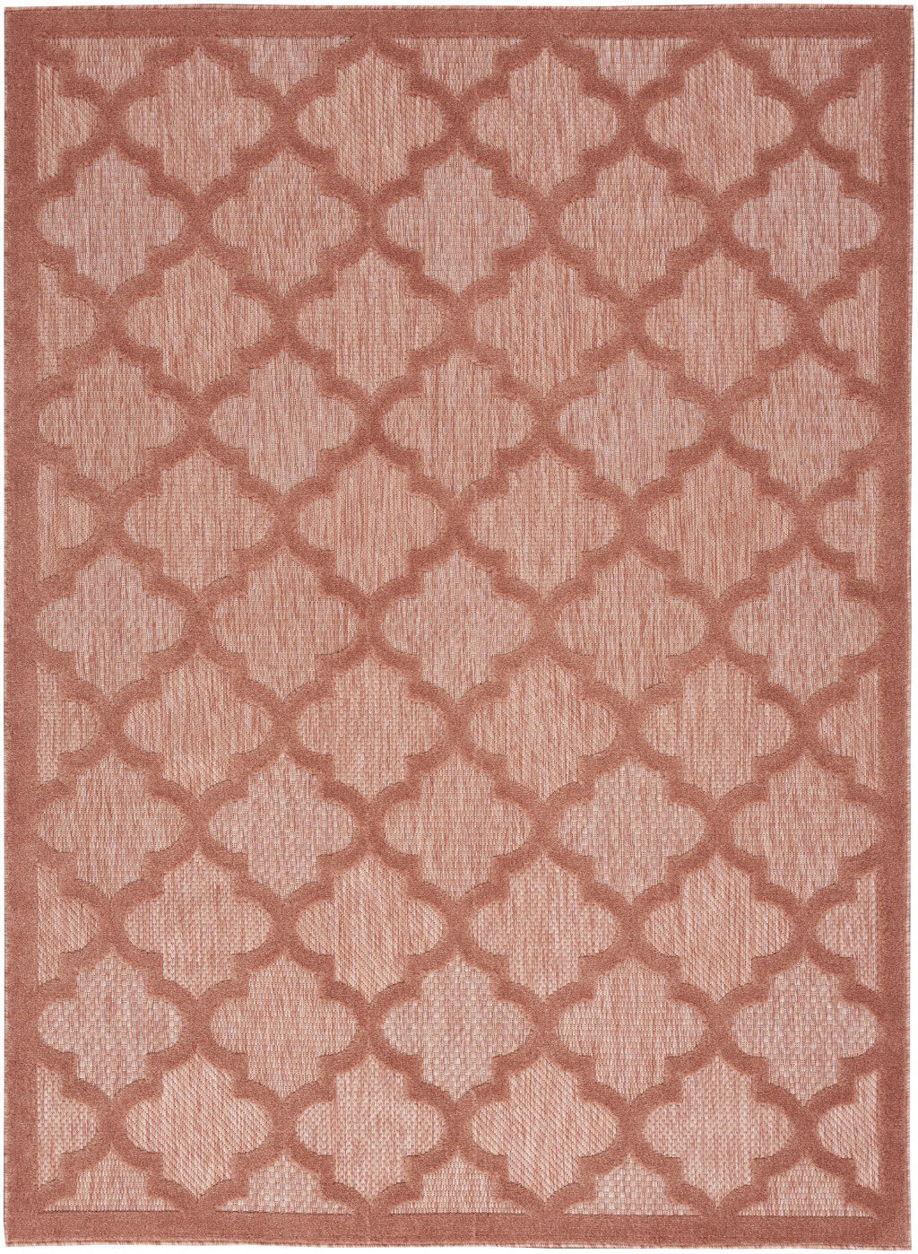 5' X 7' Ikat Indoor / Outdoor Area Rug - Coral Orange