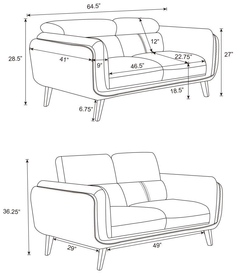 Shania - Upholstered Low Back Loveseat - Black