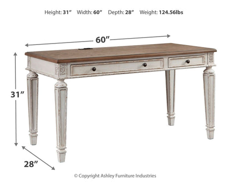 Realyn - Light Brown - Home Office Desk by Signature Design by Ashley® | Bel Furniture