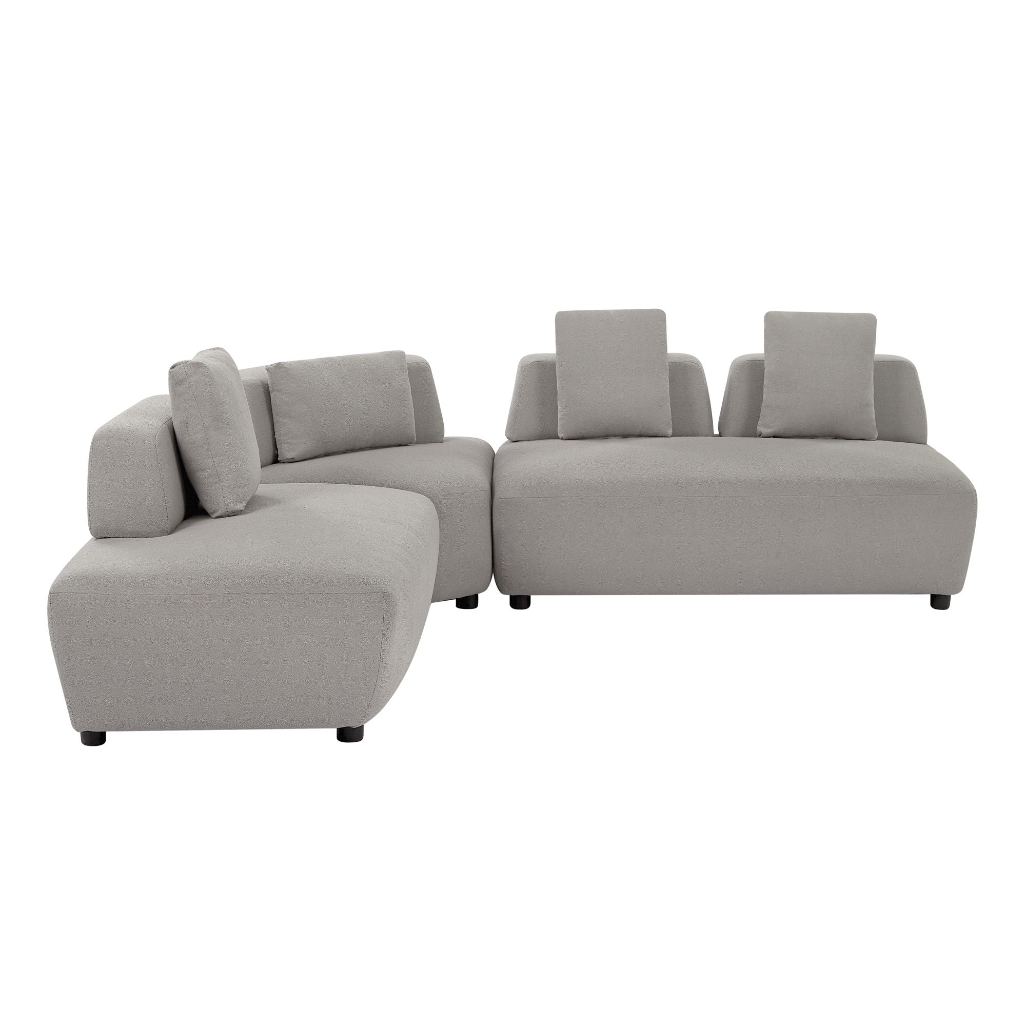 Contemporary 3 Piece Sectional Sofa Free Convertible Sofa With Four Removable Pillows For Living Room