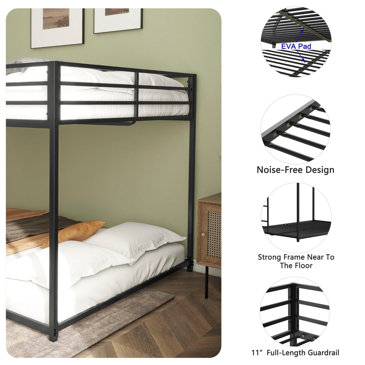 Adam - Full Over Full Bunk Bed - Black by House & Home Furniture | Bel Furniture