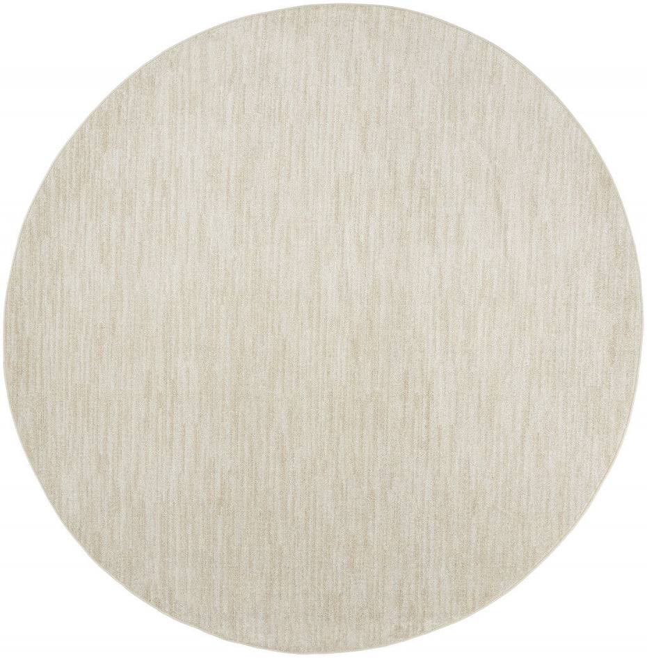 8' X 8' Round Non Skid Indoor / Outdoor Area Rug - Ivory / Beige