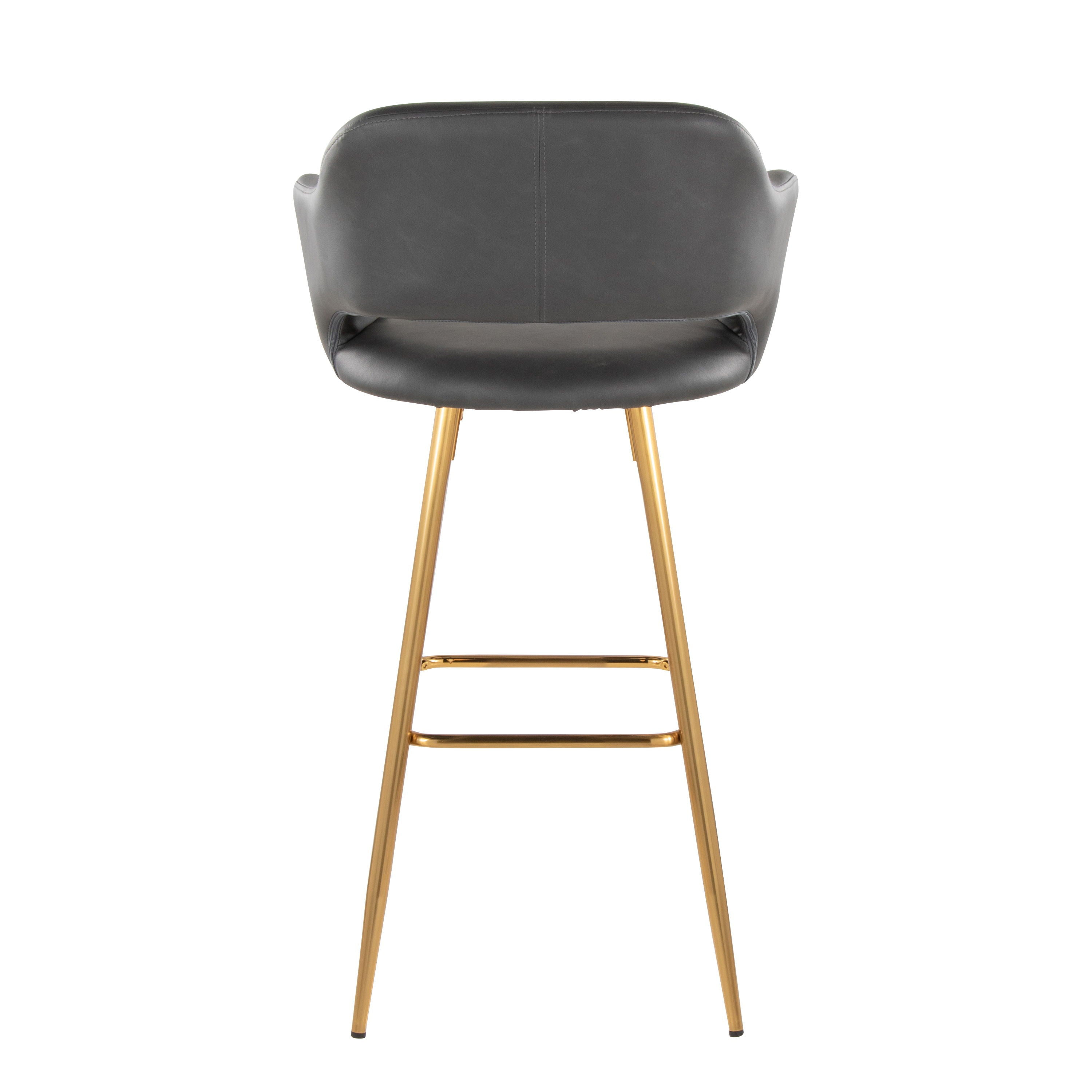 Margarite - Contemporary Fixed Height Barstool With Footrest (Set of 2) With Square