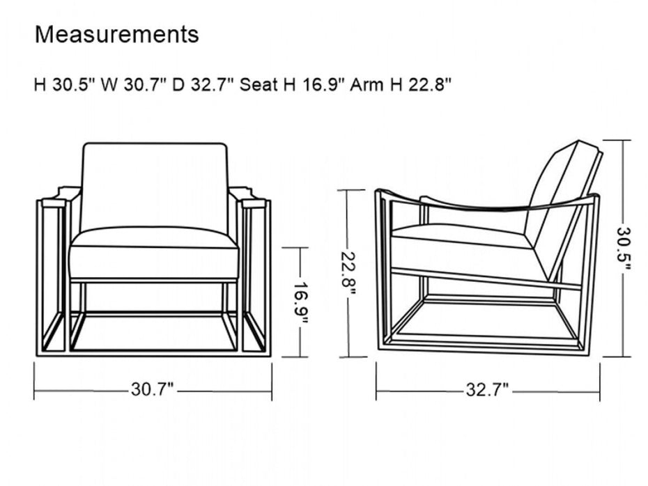 Stylish Leatherette And Steel Chair - White