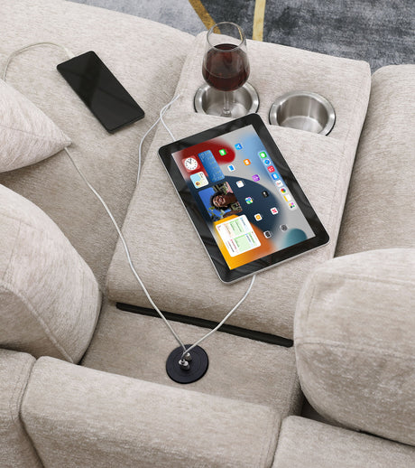 Celine - Fabric Corner Sectional Sofa With Right-Facing Chaise, Cupholders, And Charging Ports - view 18