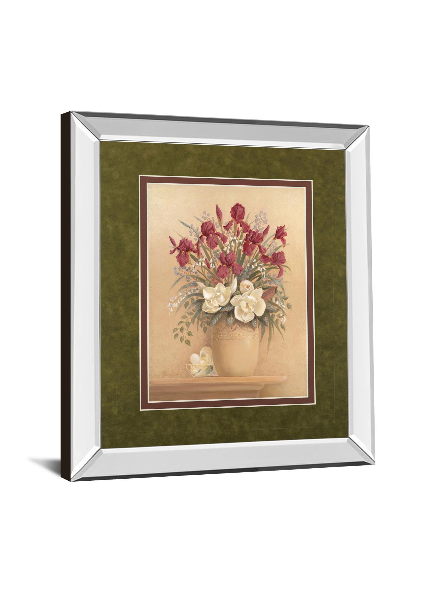 Classic Petal I By Gloria Eriksen - Mirror Framed Print Wall Art - Red