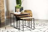 Belcourt - 3 Piece Square Nesting Tables - Natural And Black by CoasterElevations | Bel Furniture