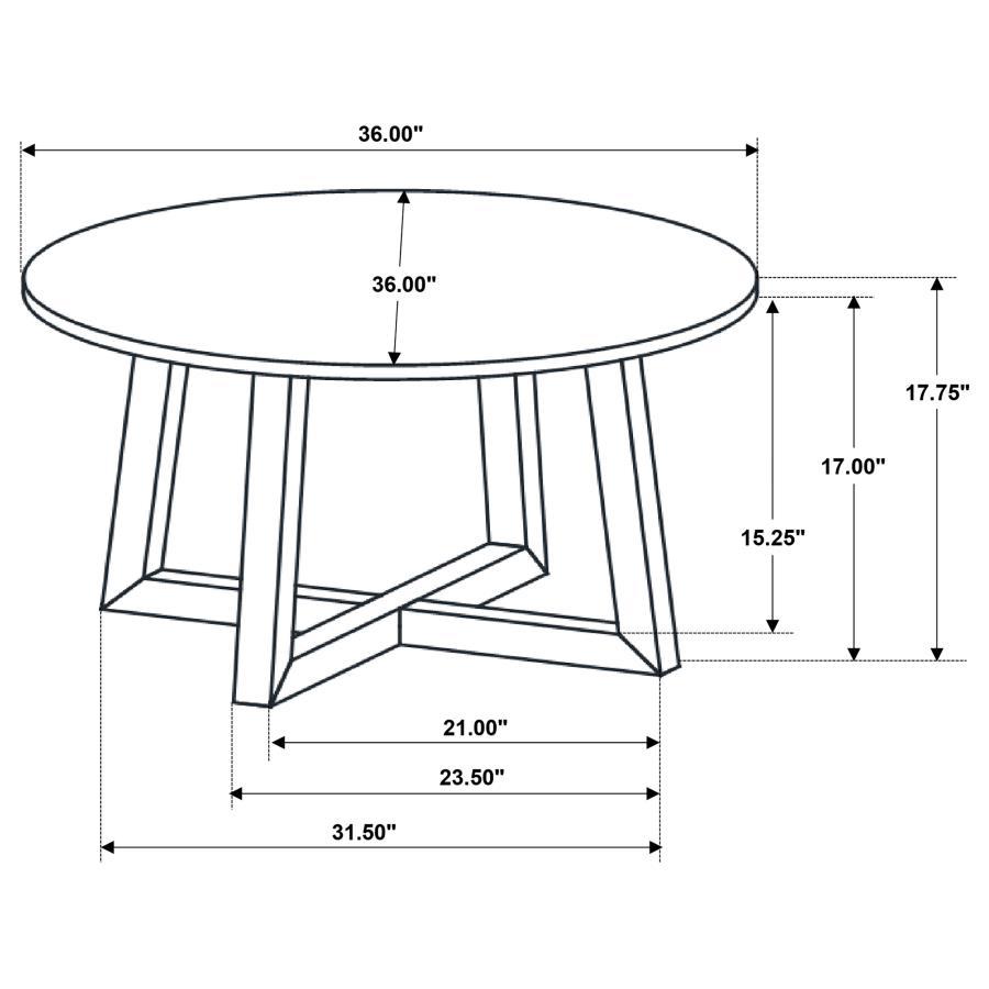 Skylark - Round Marble-Like Smart Top Coffee Table - Black