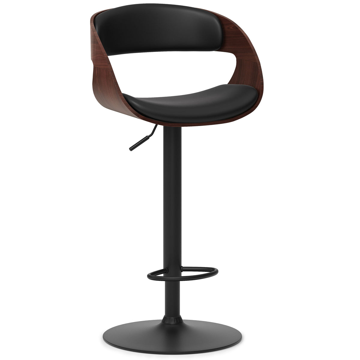 Archer - Bentwood Adjustable Swivel Bar Stool - Black by Simpli-Home | Bel Furniture